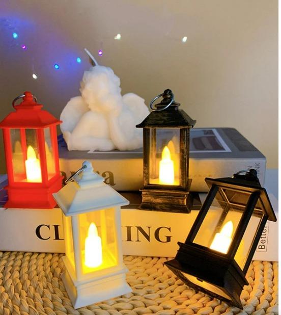 Decorative Lanterns Hanging Lantern with Flashing Led Pillar Candles Battery Operated(Pack Of 1)